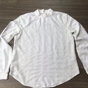 H&M white eyelet top